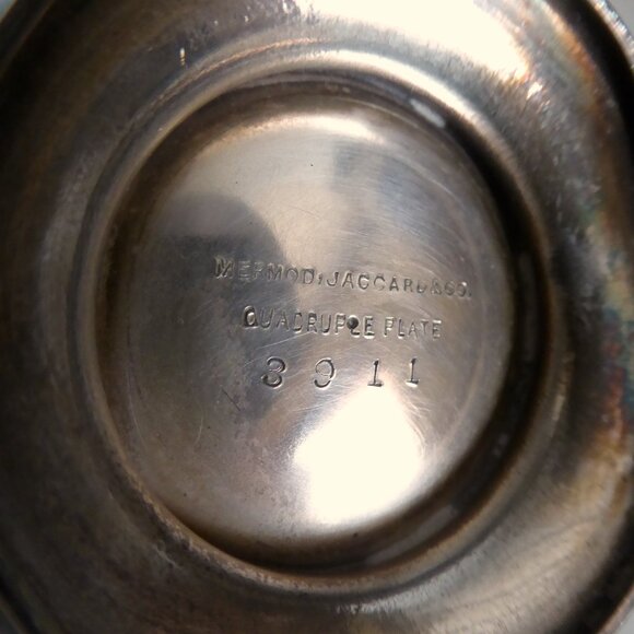 VINTAGE 1800’s MERMOD JACCARD QUADRUPLE PLATE SILVER TEA CUP & SAUCER - Picture 9 of 13